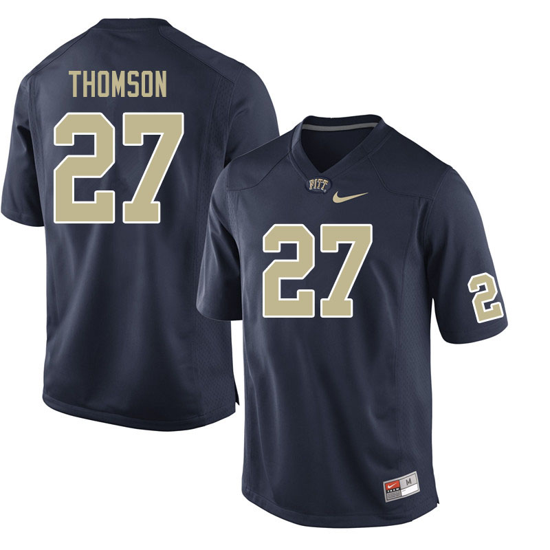 Men #27 Gavin Thomson Pitt Panthers College Football Jerseys Sale-Navy